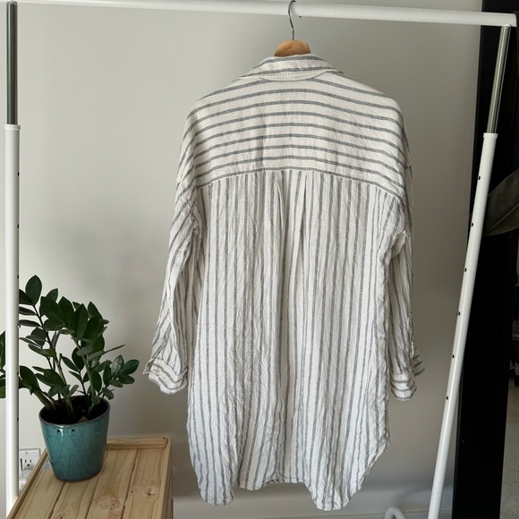 Everlane Way Long Linen Striped Shirt - Picture 3 of 7